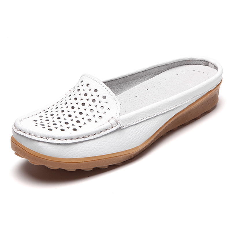 Soft Hollow Out round Toe Penny Loafers - MRSLM