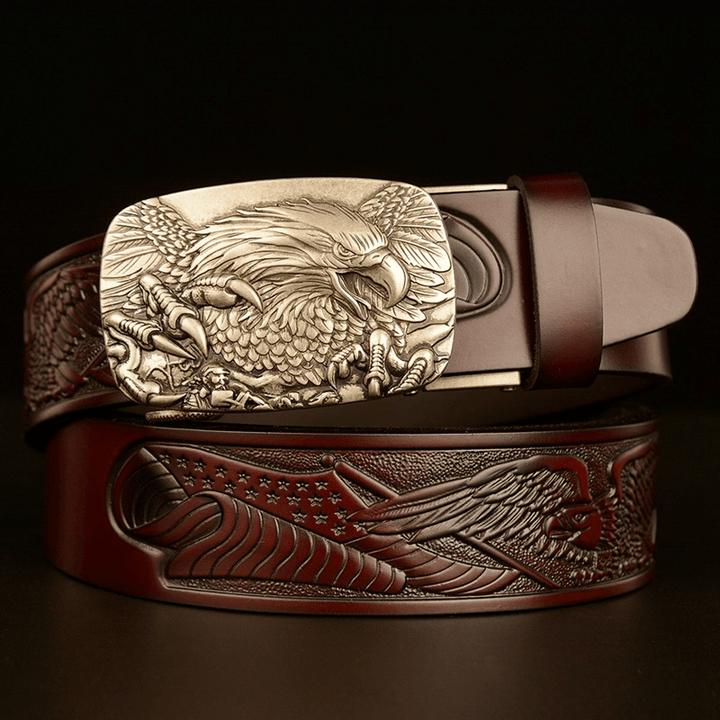 Fashion Temperament Eagle Head Automatic Buckle Men'S Belt