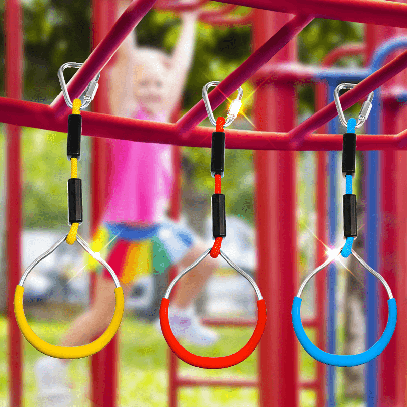 4Pcs/Set Children Backyard Toys Infantil Hanging Rings Kids Climbing Swing Rings Outdoor Gymnastic Ring