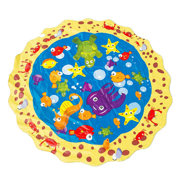 100CM Inflatable Children'S Lawn Splash Sprinkler Mat Play Pad with PVC Material for Outdoor