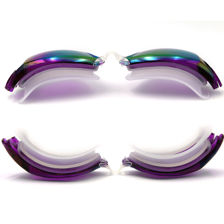 Men Women Summer Outdoor Siamese Silicone Earplugs Plated Swimming Goggles