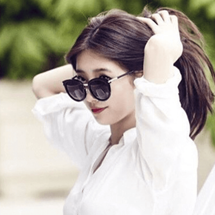 Woman Metal Frame Anti-Uv Outdoor Glasses High Definition Sunglasses