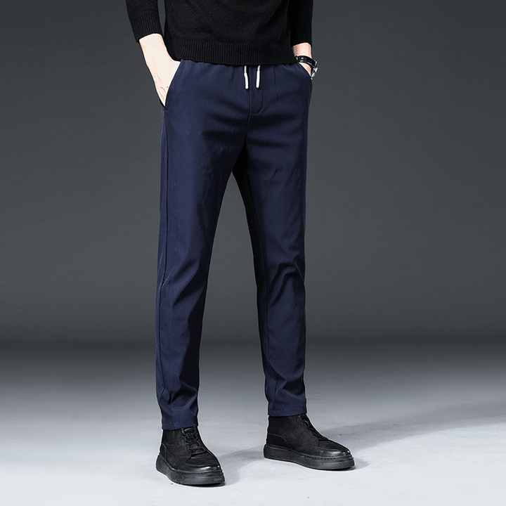 Men'S Casual Pants Stretch Slim Fit All-Match Men'S Wear-Free