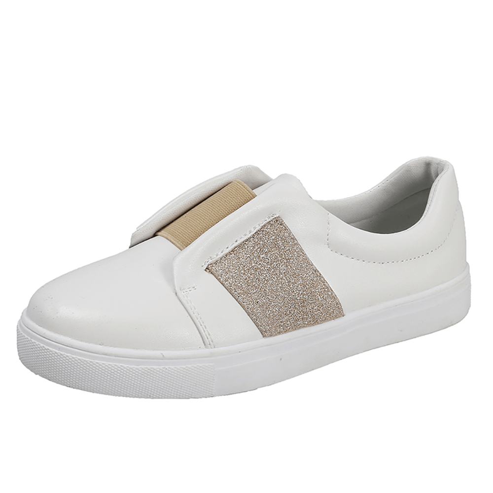 Women Elastic Band Trainers Slip on Flats - MRSLM