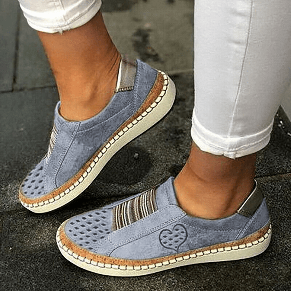 Women Casual Hollow Out Breathable Slip on Flats