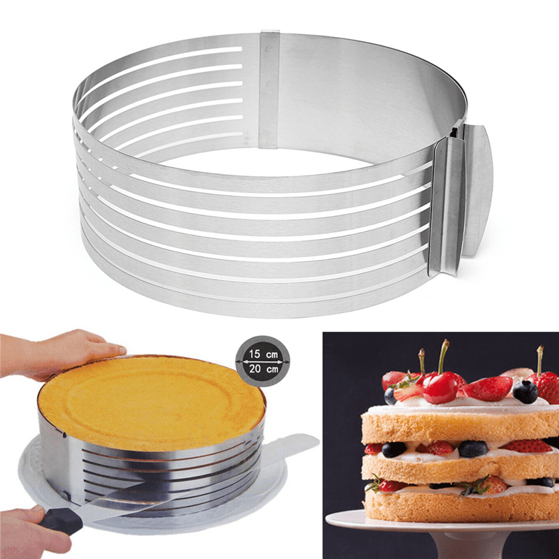 20Cm Adjustable Cut Layered Stainless Steel round Ring Circular Baking Mold Bakeware