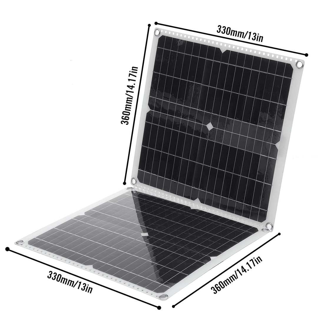 50W Foldable Solar Charging Panel 30-100A LCD Controller Solar Battery Charger Charging Kits