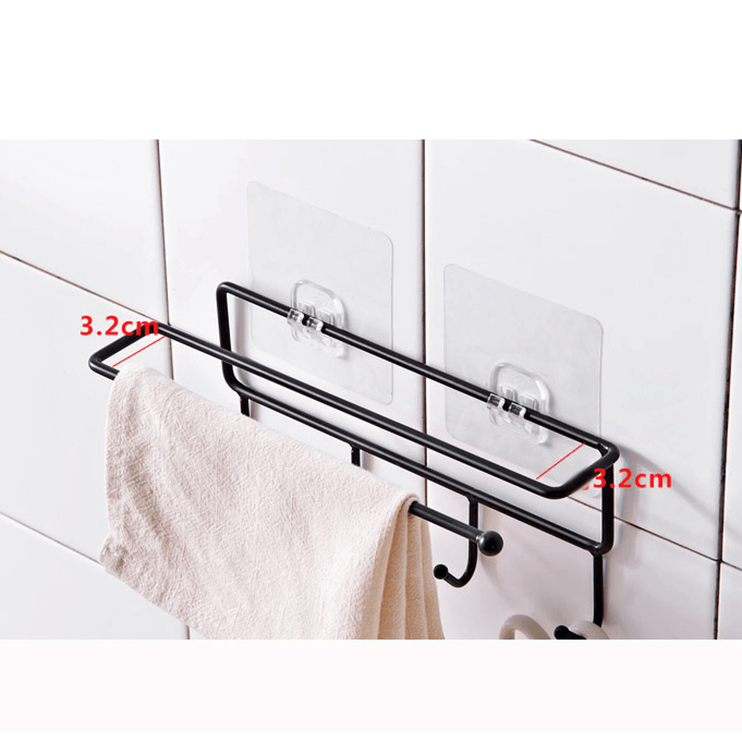 Self-Adhesive Wall Hanging Storage Rack Hook Shelf Home Kitchen Organizer Holder