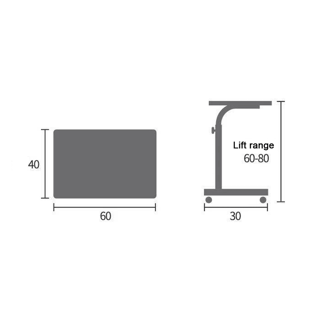 Height Adjustable Laptop Desk 60Cm Wide Side Table