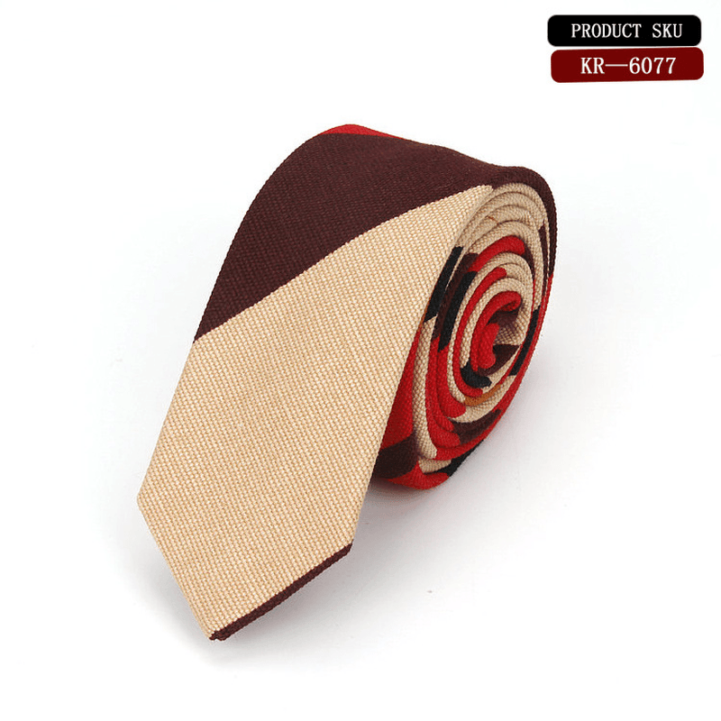 Korean Version Cotton and Linen Pattern Groom'S Wedding Tie