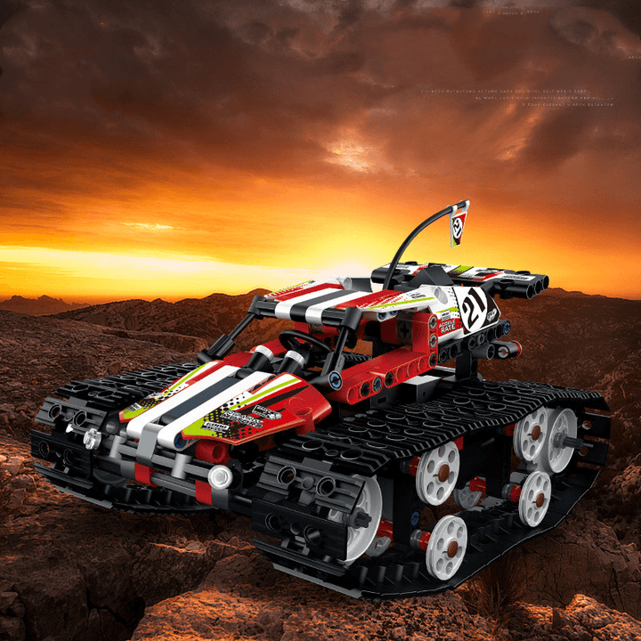 Remote Control Electric Tracked High-Speed Vehicle Assembling Building Blocks Toy