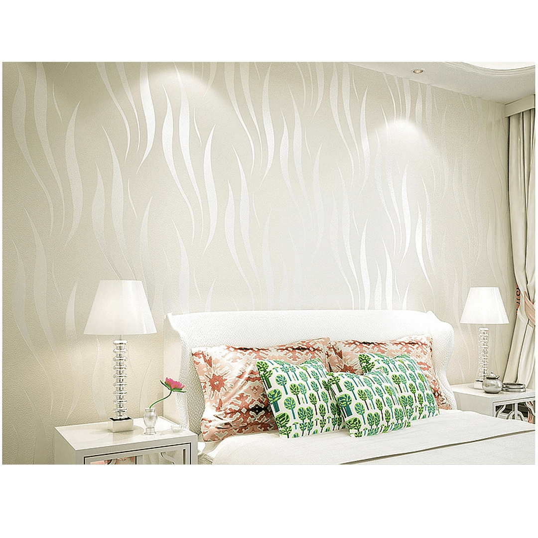 Non-Woven Wallpaper Roll 3D Wave Background Sticker Living Room Bedroom Decoration