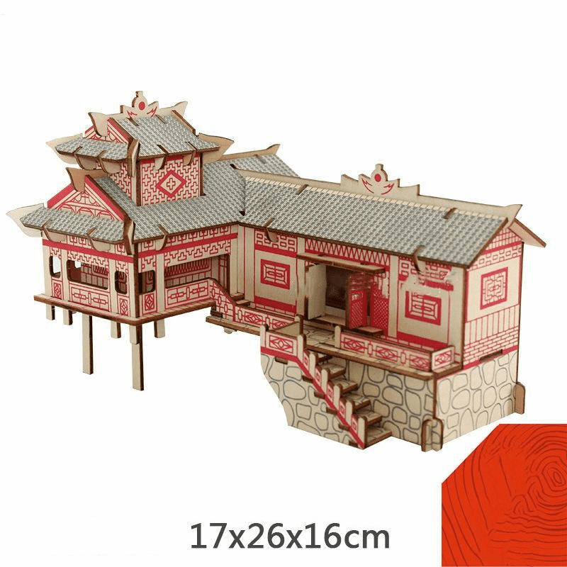 Small Wooden House 3D Fight Children'S Building Block Toy Intelligence Development