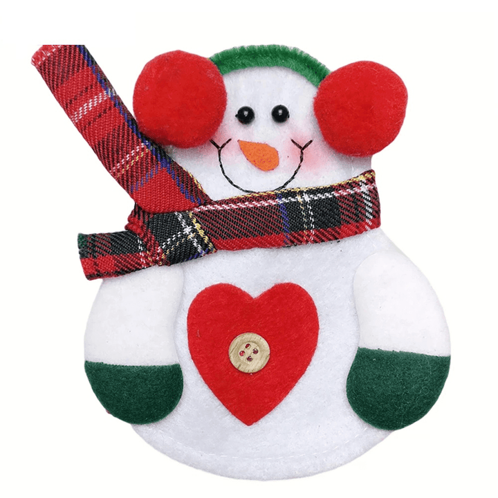 8Pcs Christmas Decor Snowman Kitchen Tableware Holder Bag Party Gift Xmas Ornament for Home Kitchen Table