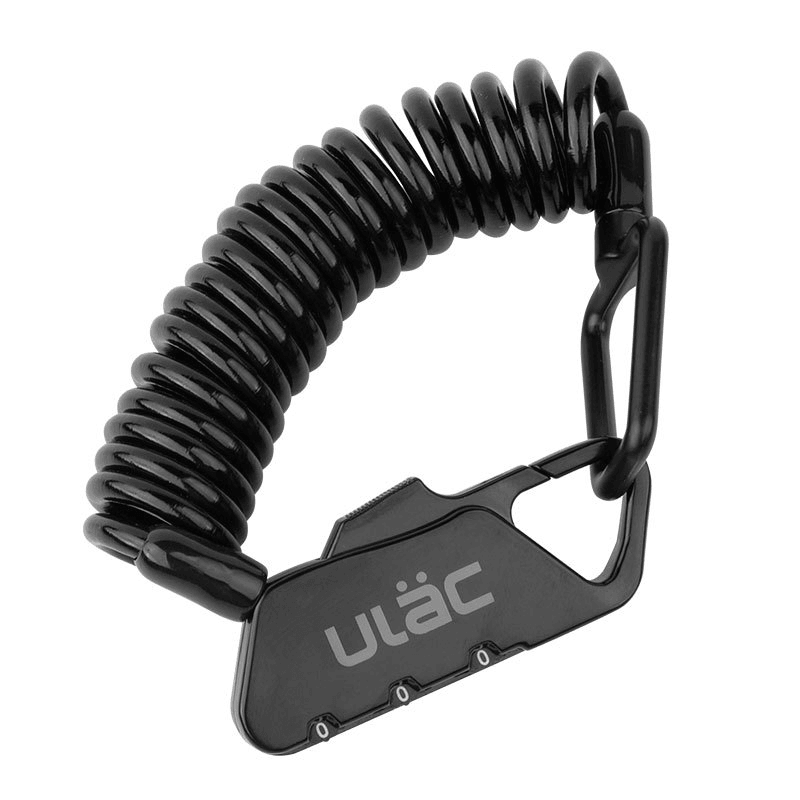 ULAC K2S Bicycle Combo Lock 1.2M Extended Spiral Cable 3 Digits Combination Resettable Light Weight Compact Portable Lock