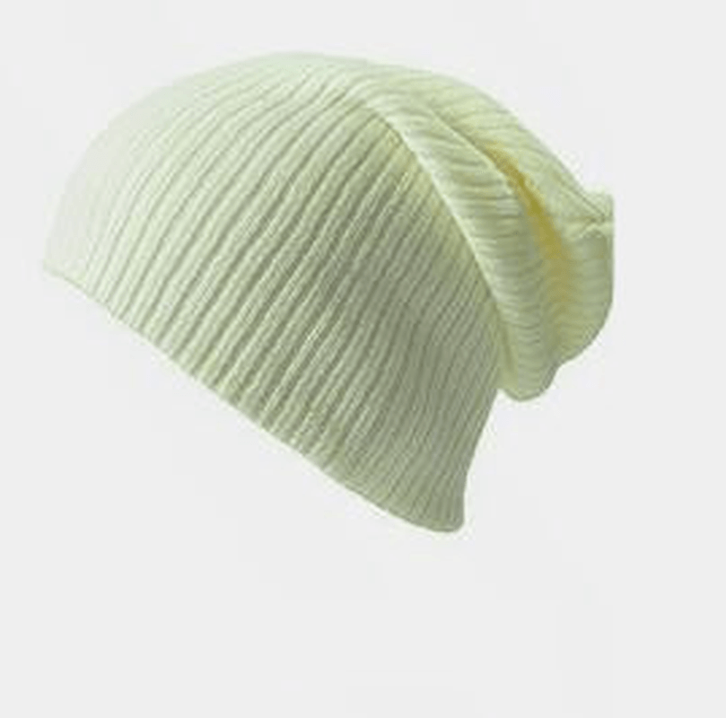 Men'S and Women'S Warm Solid Color Striped Caps