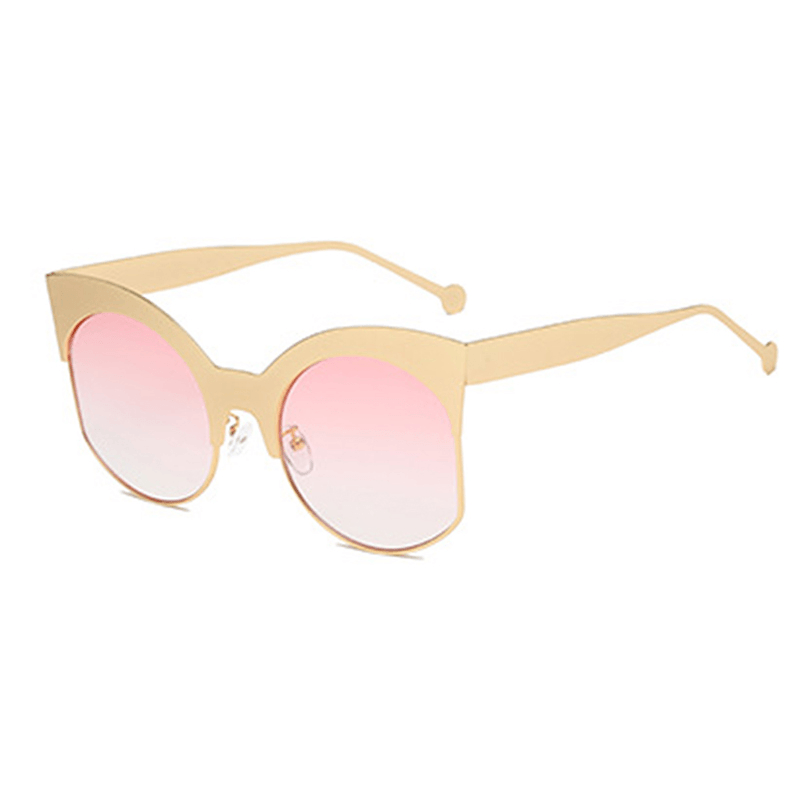 Women Men Outdoor Metal Half Frame Sunglasses Big Frame Ocean Piece Sunglasses - MRSLM