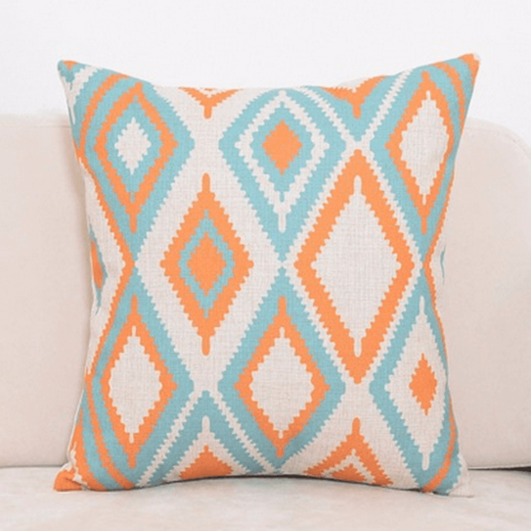 45X45Cm Square Linen Pillow Cases Nordico Geometric Pattern Chair Cushion Home Office Decor