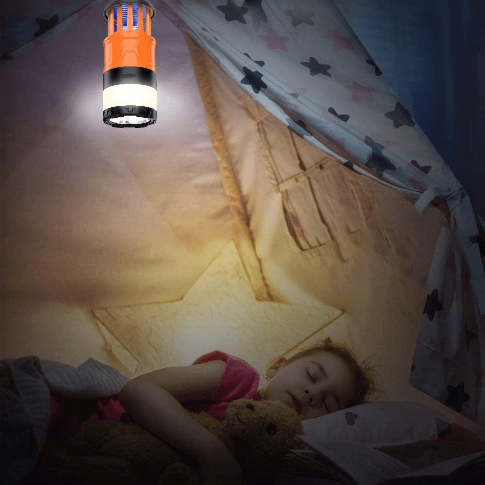 3 in 1 Stretchable Electric Mosquito Killer Camping Lamp with Bug Zapper USB Rechargeable Led Lantern IP67 Waterproof Electric Shock Mosquito Killing Lamp