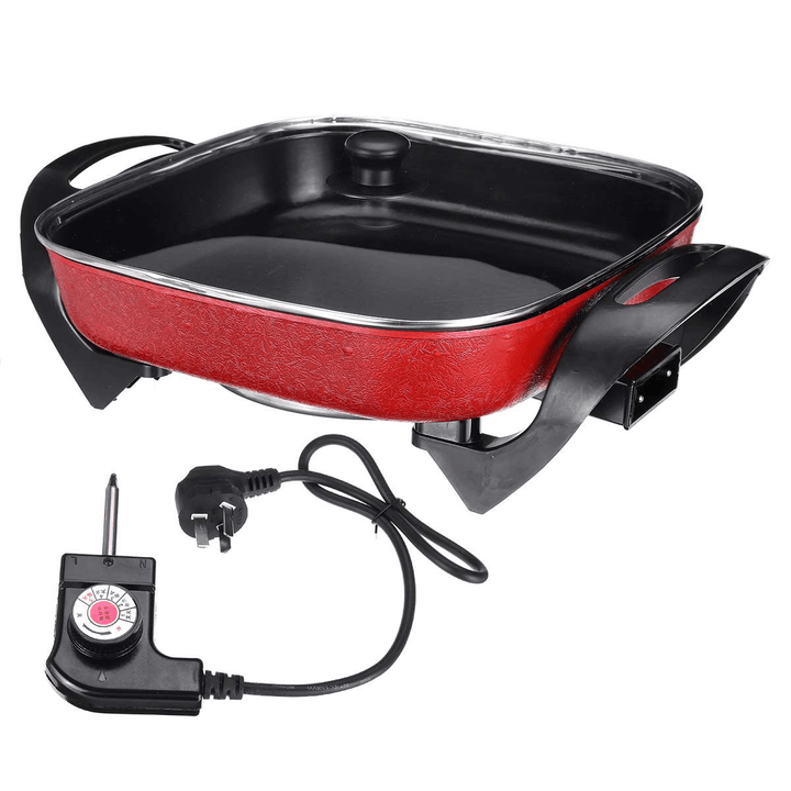 1500W 220V 5.5L Multifuctional Electric Skillet Heating Pan Hotpot Noodles Rice Eggs BBQ Soup Cooking Pot Food Steamer