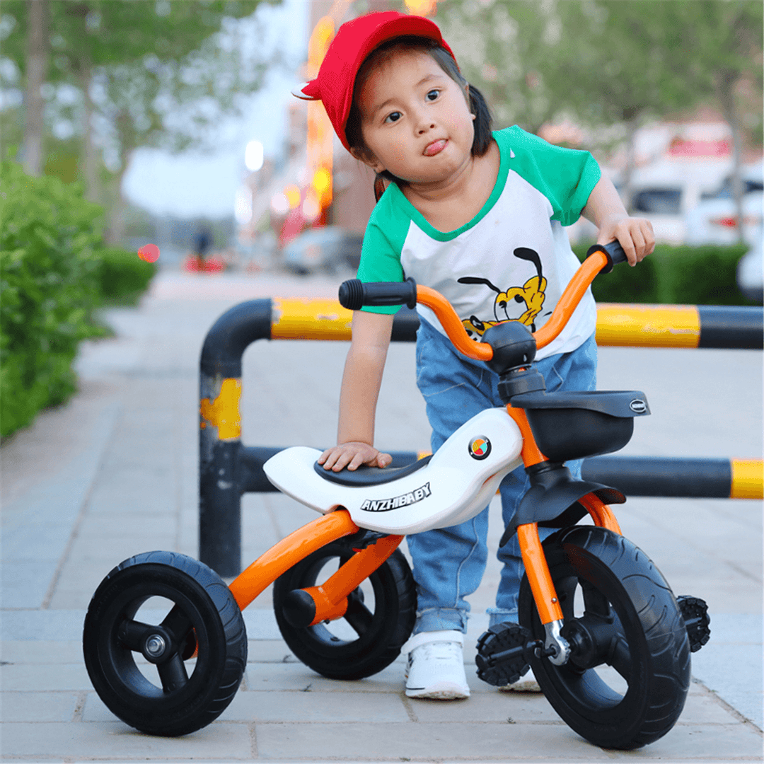 Folding Kids Tricycle Toddlers Bicycle Portable Exercise Trike for Boys Girls 55 Lbs Age 3-5 Years