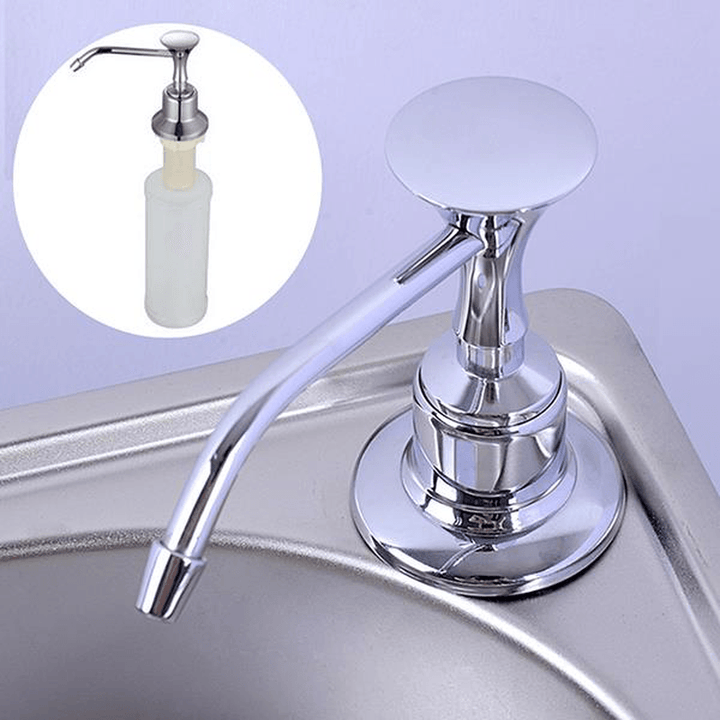 220Ml White Kitchen Chrome Liquid Soap Dispenser Bathroom Sink Pump Bottles