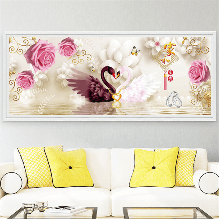 DIY Embroidery 5D Diamond Painting Swan Cross Stitch Full Bead Kit Home Decor