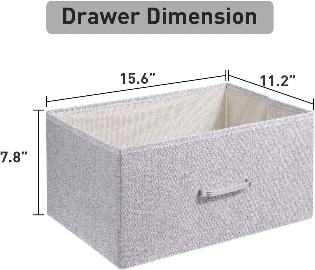 Kingso 4 Drawers Dresser for Bedroom Living Room Chest of Drawers Tall Dresser Organizer for Kids Children Baby Nursery Toddler, Grey