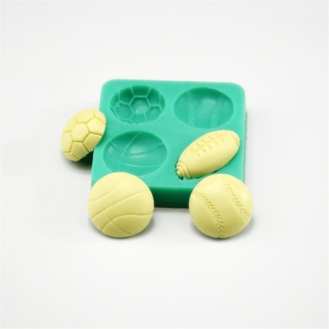 3D Silicone Football Basketball Fondant Mold Cake Sugar Chocolate Baking Tool Baking Mold