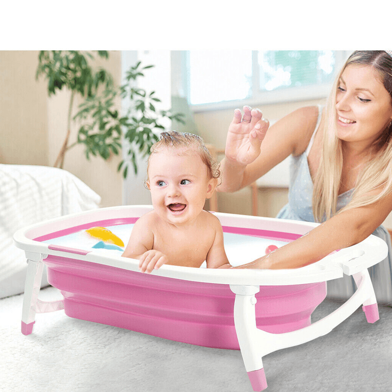 Portable Baby Bathtub 2.5KG Foldable Safety Bathing Shower-Pink/Blue/Green