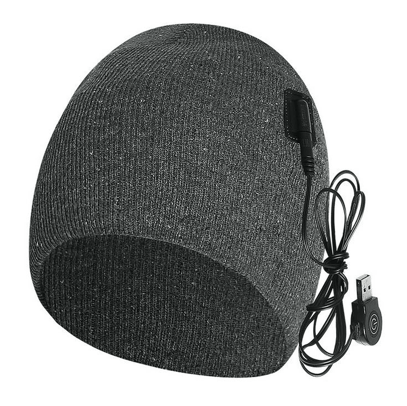 USB Rechargeable Heated Hat Electric Heated Knitting 3 Temperature Control Intelligent Warm Cap for Winter Outdoor