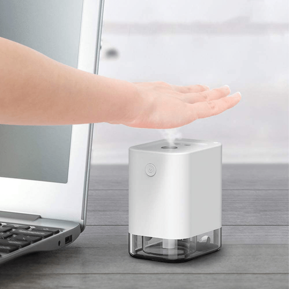 45Ml Automatic IR Induction Alcohol Sterilization Nebulizer Touchless Hand Sanitizer Dispenser Spraying USB Charging Portable Sterilizer Atomizer for Home Restaurant School Hotel Company