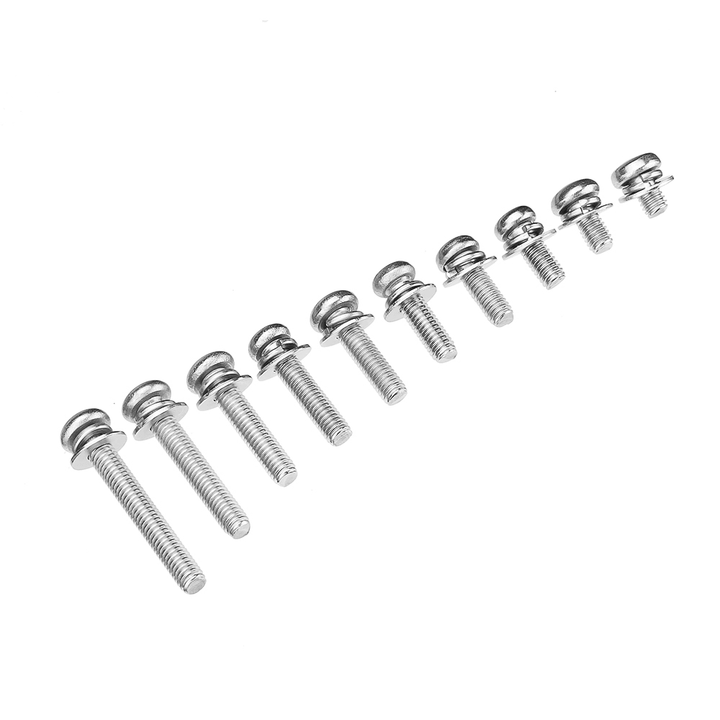 Suleve‚Ñ¢ M4SP3 150Pcs M4 Stainless Steel 6-30Mm Phillips Pan Head Machine Screw Washer Bolt Asortment