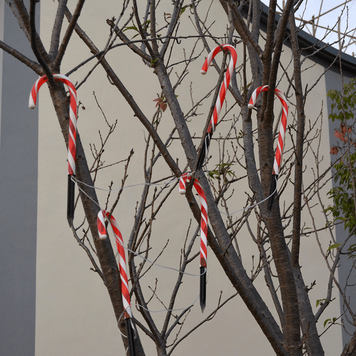 2020 Christmas Candy Cane Crutch String Lights Solar Powered LED Garland Path Landscape Light Lawn for Outdoor Wedding Decoration