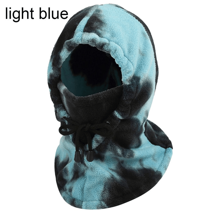 Thermal Hood Polar Fleece Tie-Dye Face Mask Mountain Skiing Fleece Scarf