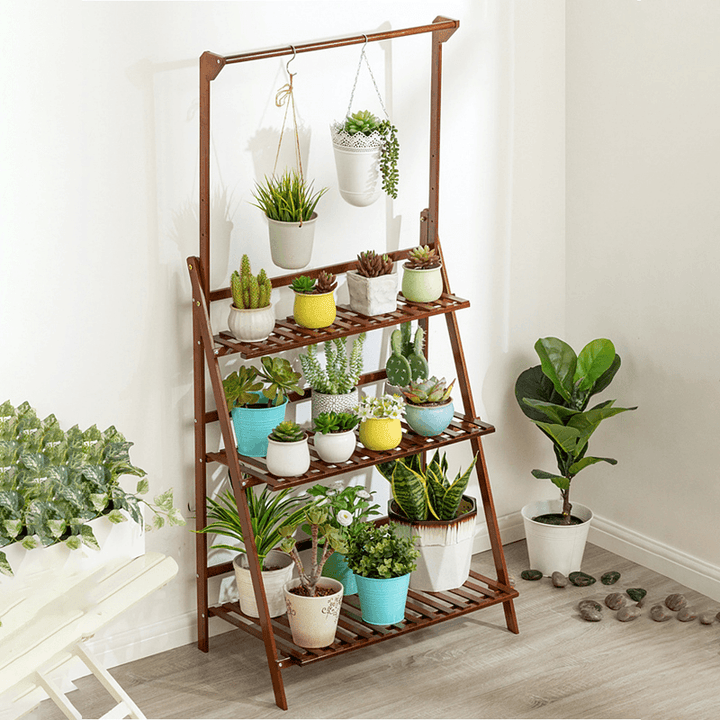 3-Layer Folding Flower Stand Floor Plant Stand for Home Office