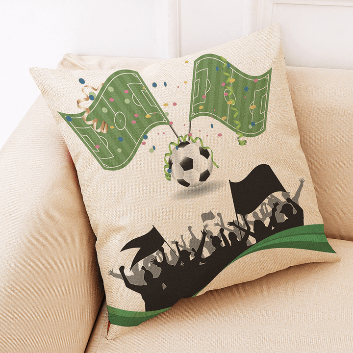 Honana the 2018 Russia World Cup Cotton Linen Cushion Pillow Case Soccer Pillow Covers for Home Bedroom Sofa Holiday Decor - MRSLM