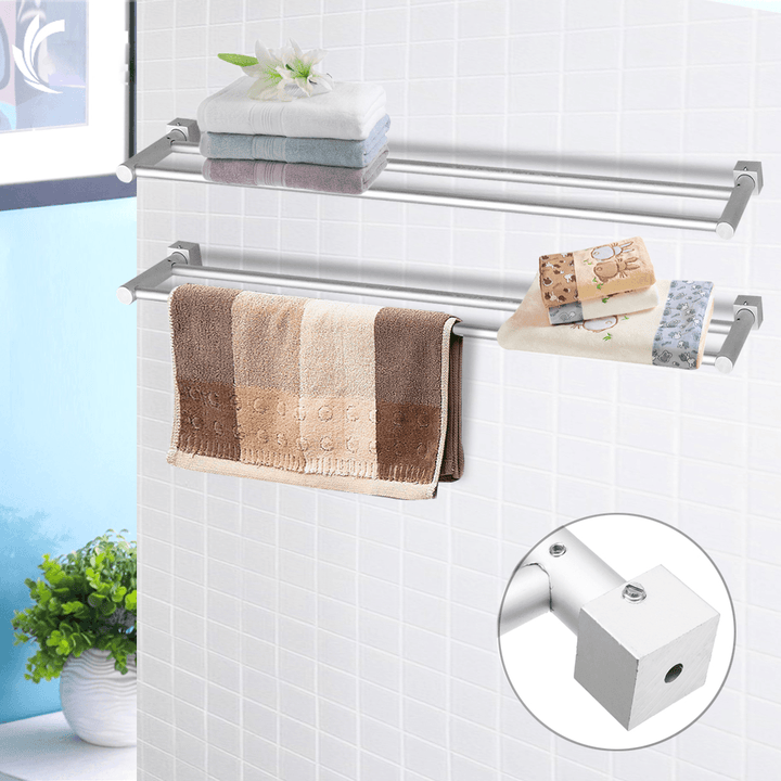 Aluminum Double Single Shelf Wall Mounted Towel Holder Bathroom Rack