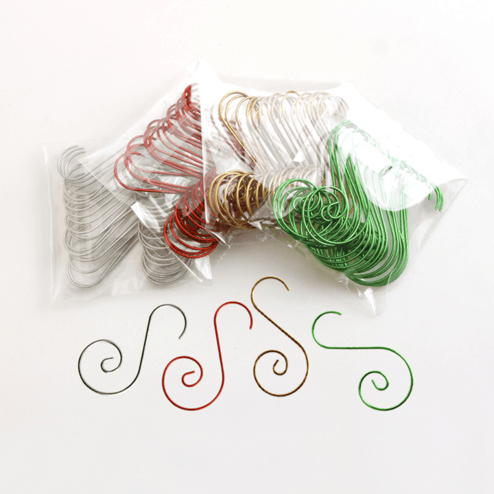 20 Pcs 1.0*25*50MM Christmas Ornament Hooks S-Shaped Flower Hook Perfect for Christmas Tree Decorations