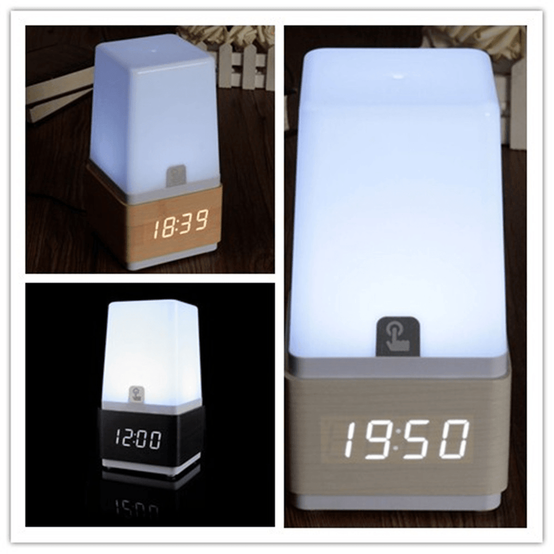 Bedside LED Light Alarm Clock Sound Control Countdown Table Lamp Easy Dimming Responsive Alarm Clock