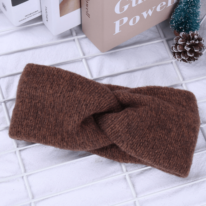 Simple and Versatile Wide-Sided Cross Woven Knitted Headband