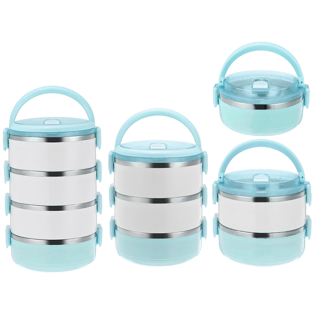 1/2/3/4 Layer Stainless Steel Lunch Box Insulation Food Thermal Lunch Storage Box Outdoor Camping Picnic