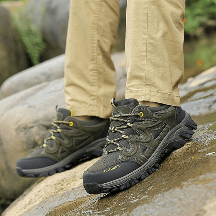 Big Size Men Comfortable Wear Resistant Outsole Outdoor Hiking Athletic Shoes