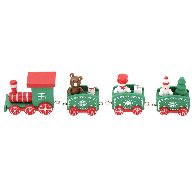 Christmas Wood Train Christmas Decorations Decor Innovative Gift for Children Diecasts Toy Vehic