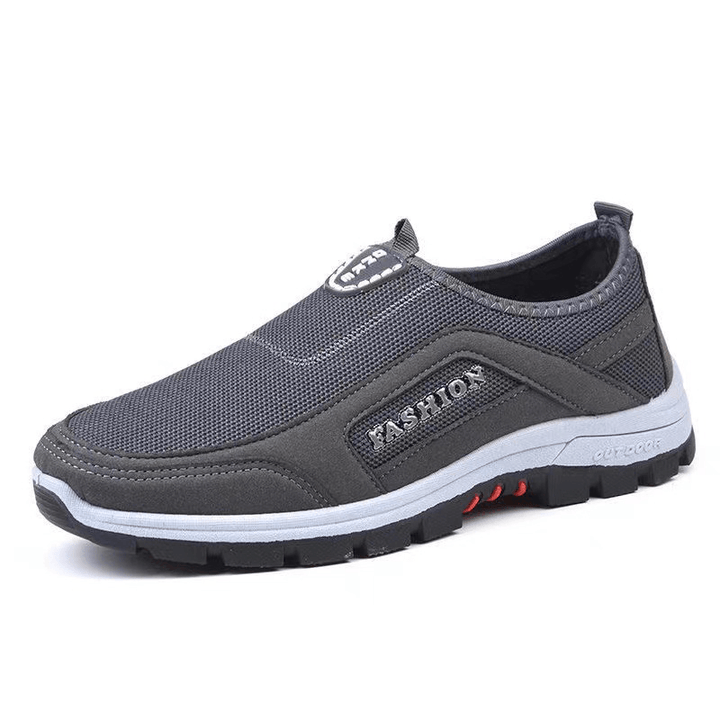 Men Breathable Soft Sole Non Slip Comfy Slip on Old Peking Style Casual Walking Shoes