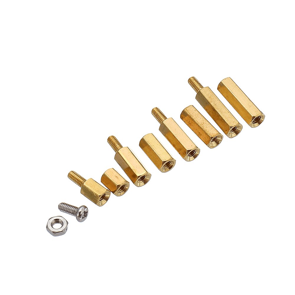 Suleve‚Ñ¢ M2.5BH1 180Pcs M2.5 Brass Male-Female Hex Column Standoff Support Spacer Pillar Cross Screw Nut Assortment for PCB Board