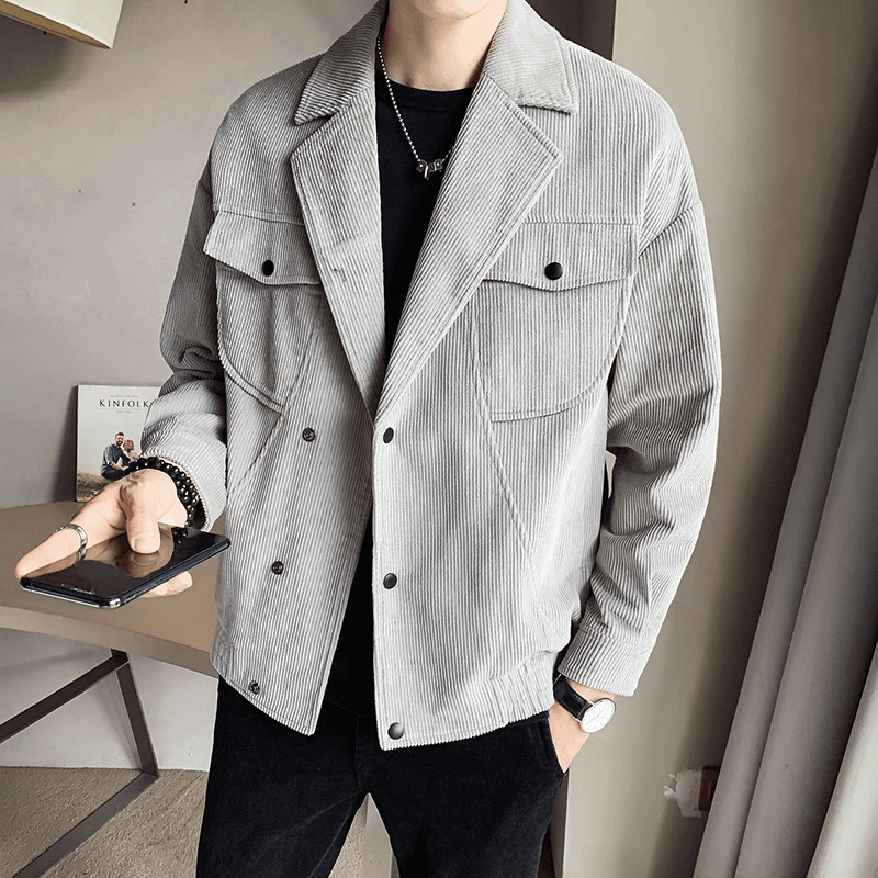 Men'S Corduroy Jacket Coat All-Match Top