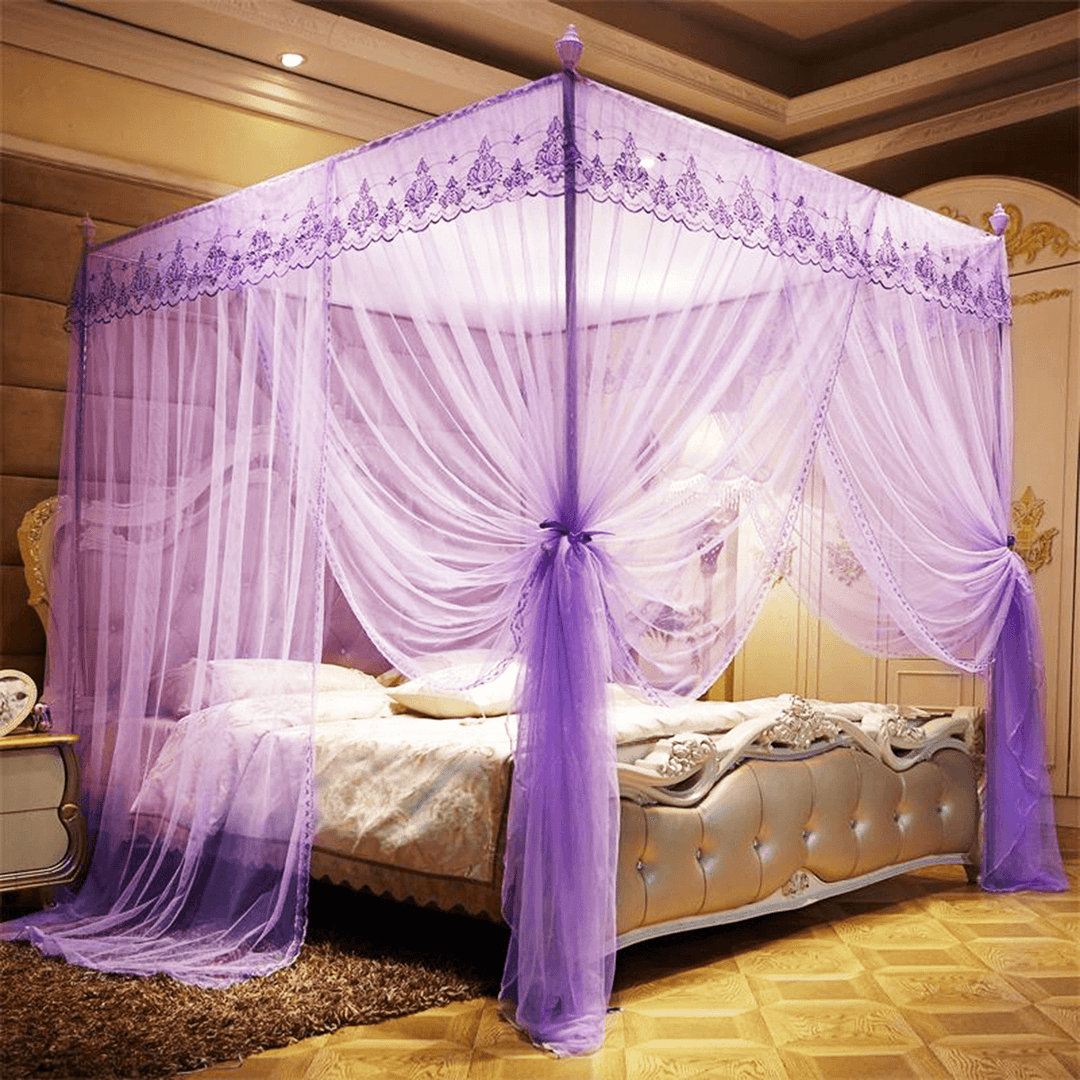 1.8X2M Four Corner Mosquito Net Pest Bed Netting Curtain Panel Bedding Canopy for Home Bathroom Decor - MRSLM