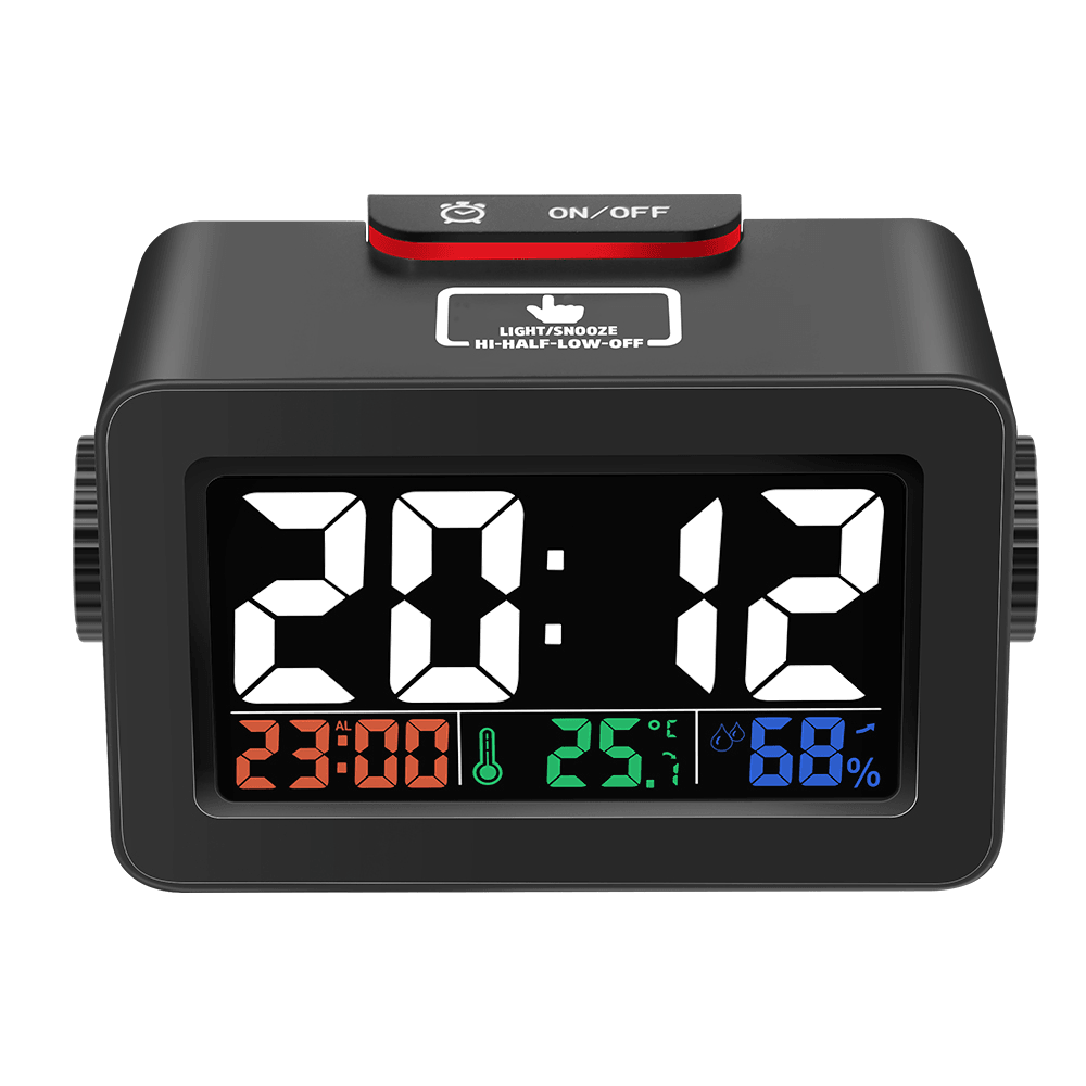 Digoo DG-C1R Brother Double Knob Simplified Alarm Clock Touch Adjust Backlight with Temperature Hu