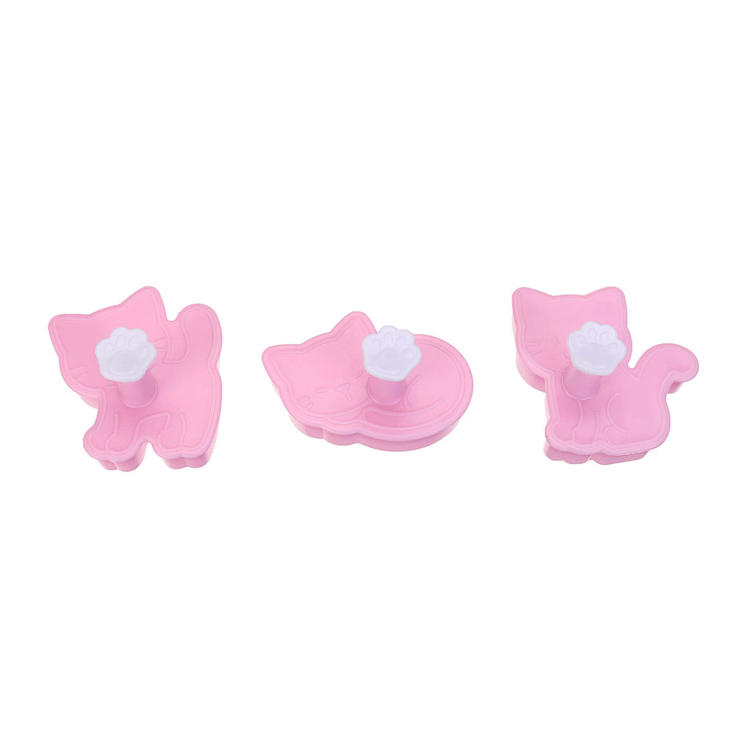 3Pcs/Set Cat Cookie Biscuit Plunger Cutter Fondant Cake Mold Baking Mould Kitchen Tools